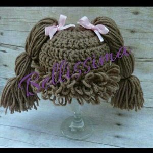 Handmade crochet cabbage patch inspired hat